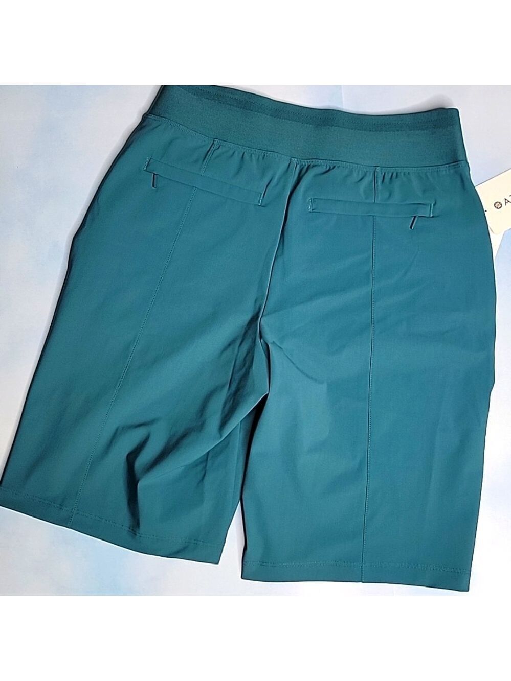 Women's Athleta Teal Cosmic Bermuda Shorts, New Size 2 - Picture 4 of 6